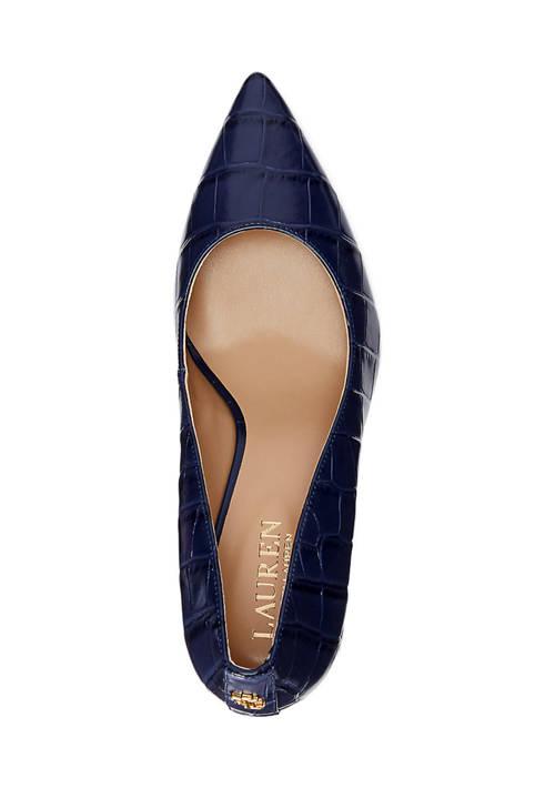 Ralph Lauren Lanette Crocodile-Embossed Leather Pumps - High Heels