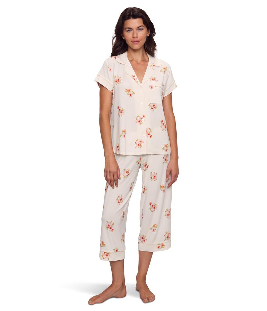 Eberjey Gisele Printed Short Sleeve Crop Pajama