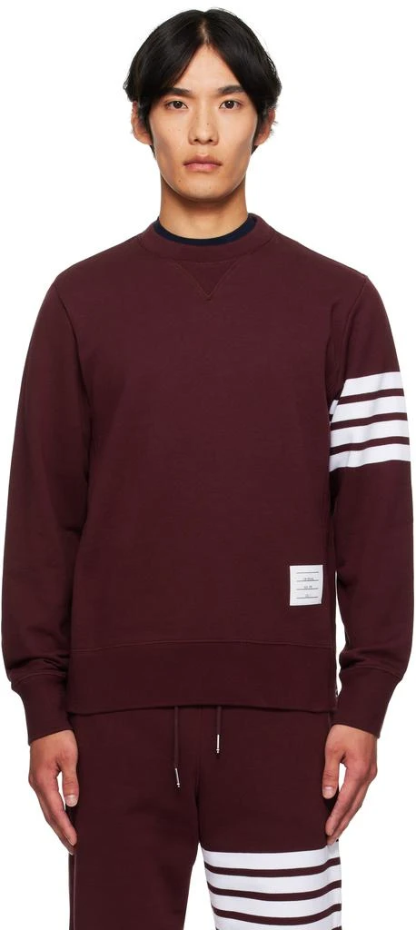 Thom Browne Burgundy Classic Loopback 4-Bar Sweatshirt 1