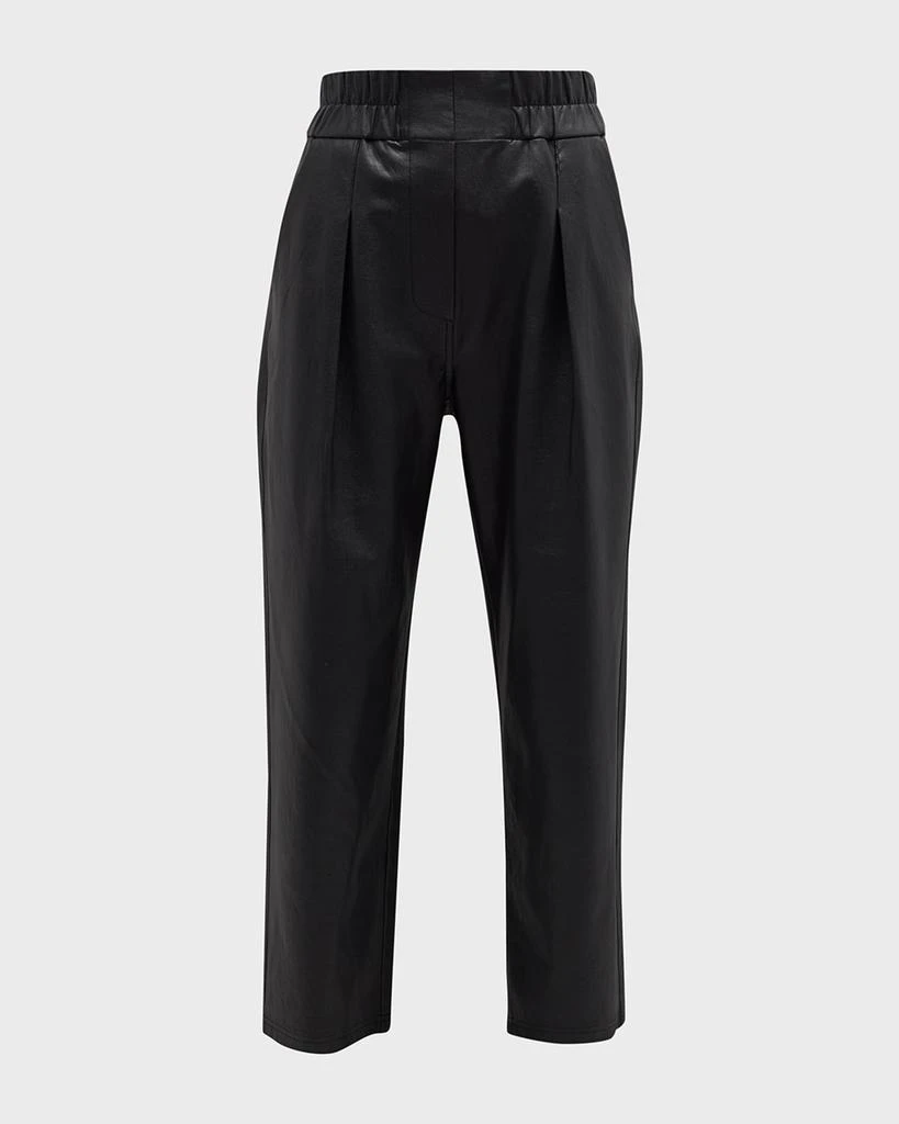 Brochu Walker Fiera Pleated Cropped Vegan Leather Pants 1