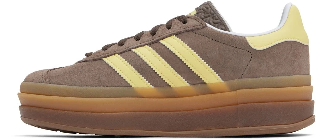 Adidas Brown & Yellow Gazelle Bold Sneakers 3
