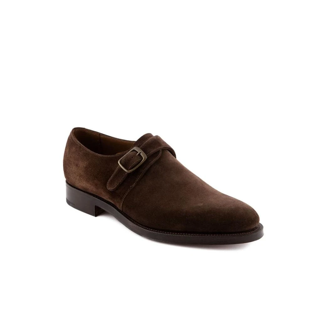 Edward Green Brown Suede Monk Strap Shoe 1