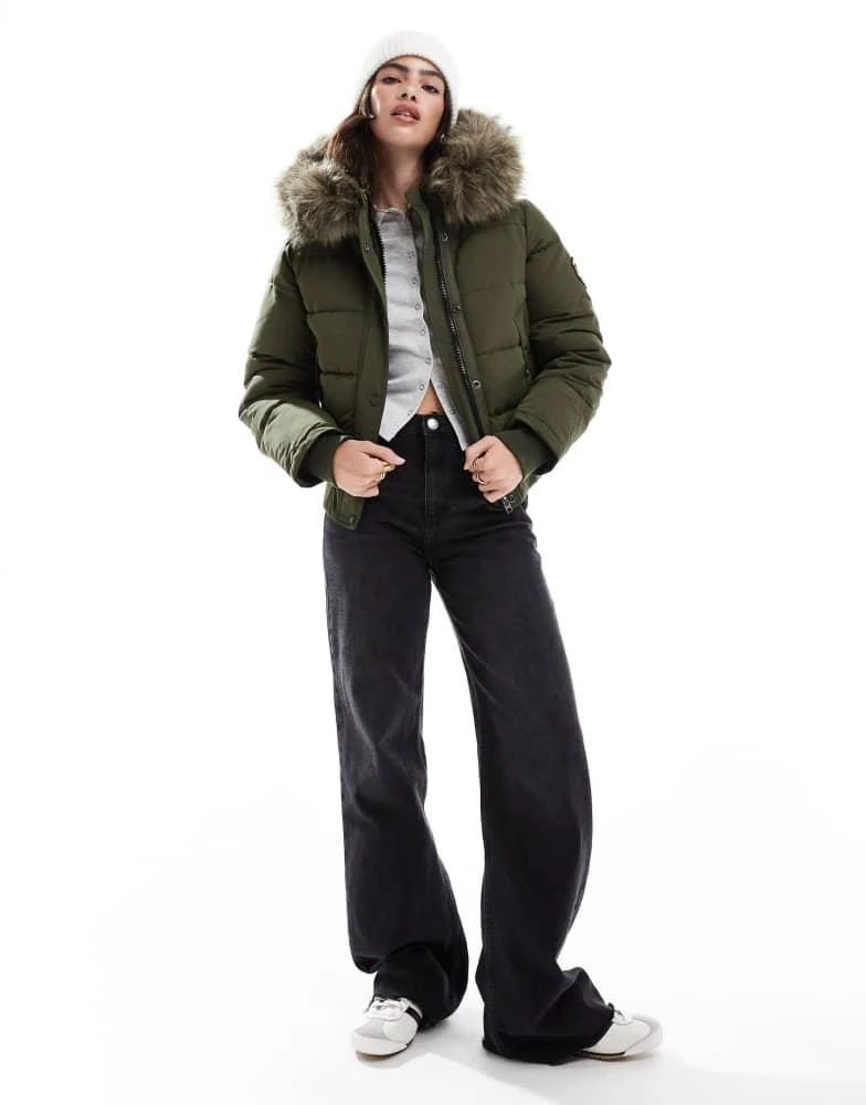 Superdry Superdry Everest hooded bomber jacket in army khaki 2