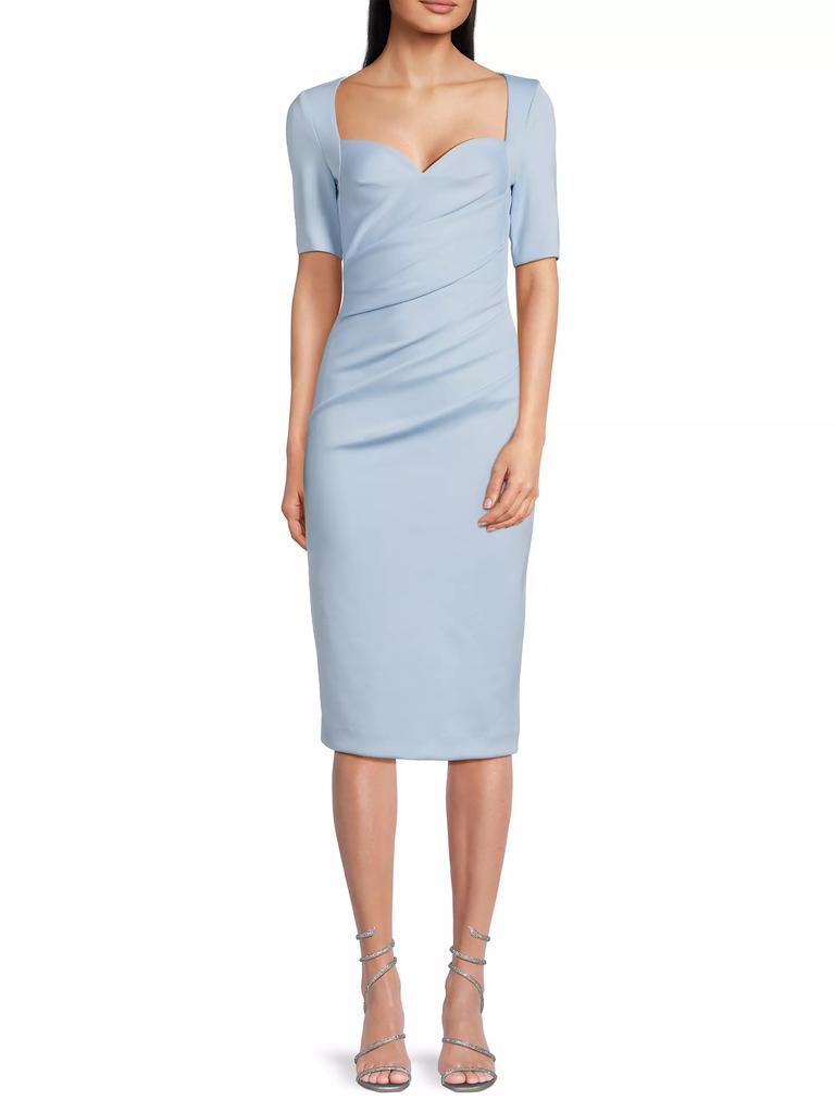 Black Halo Amandalee Draped Cocktail Dress