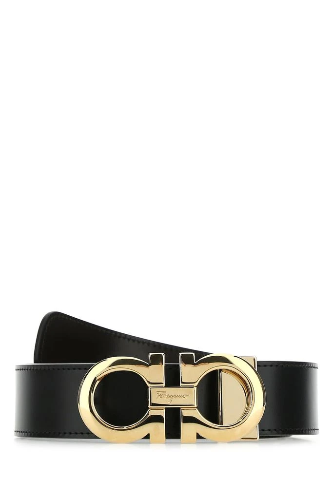 Salvatore Ferragamo Black leather reversible belt 1