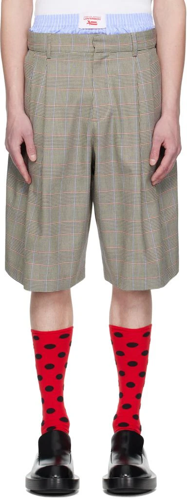 Charles Jeffrey Loverboy Beige Aberdeen Shorts 1