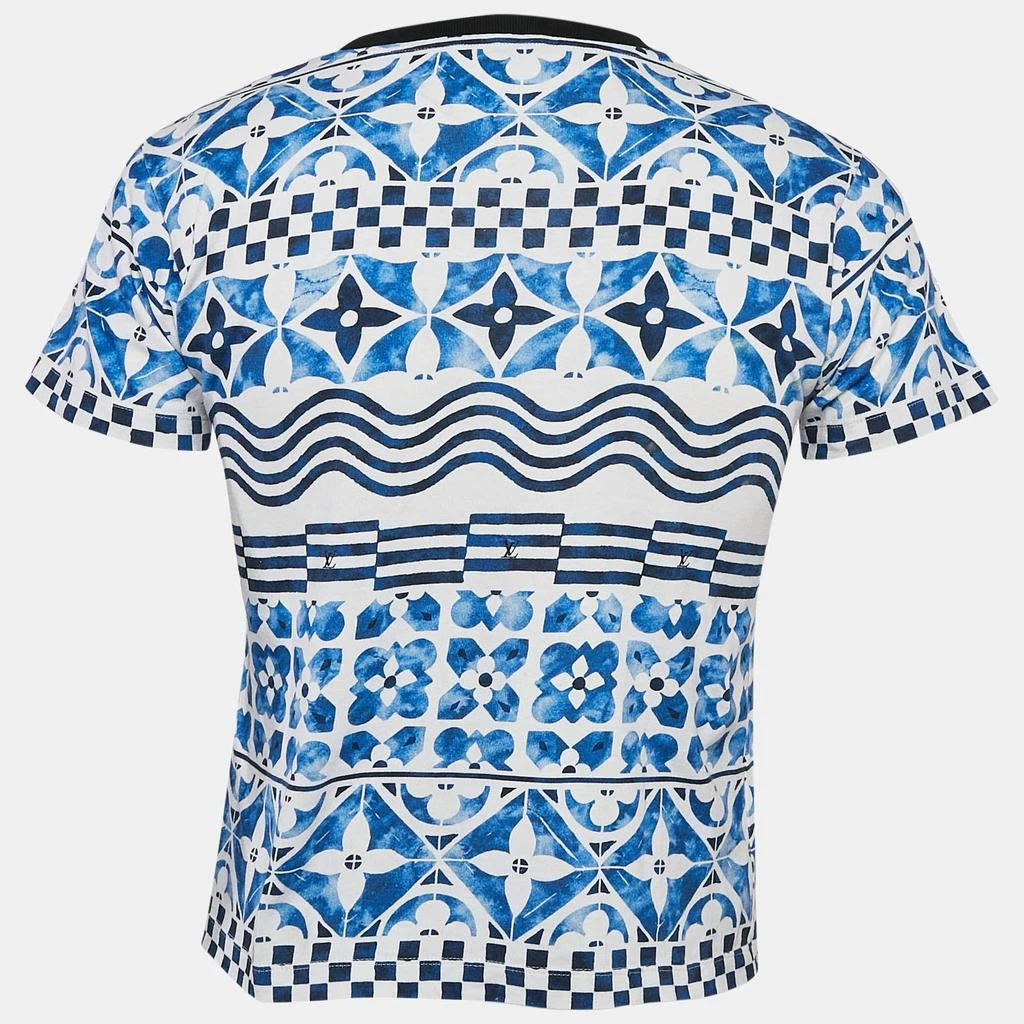 Louis Vuitton Louis Vuitton Blue Mix Monogram Print Cotton Crew Neck T-Shirt S 2