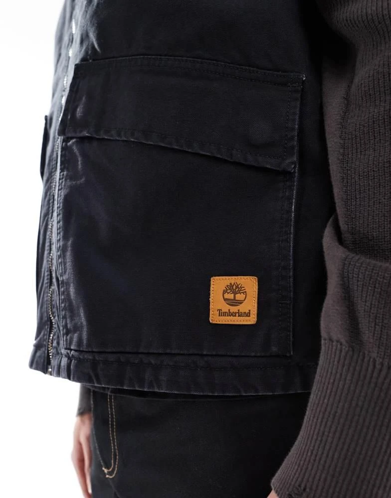 Timberland Timberland Washed canvas vest in black 3