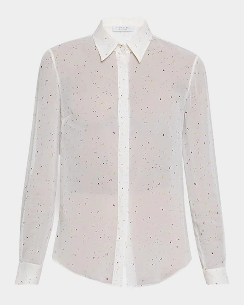 Gabriela Hearst Henri Speckled Silk Button-Down Blouse 1