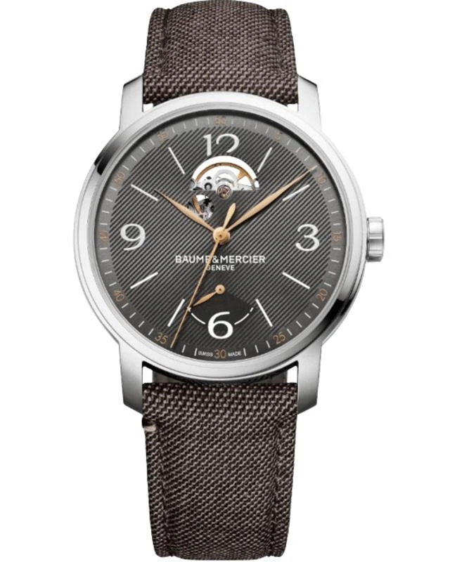 Baume & Mercier Baume & Mercier Classima Automatic Grey Dial Brown Fabric Strap Men's Watch 10718 1