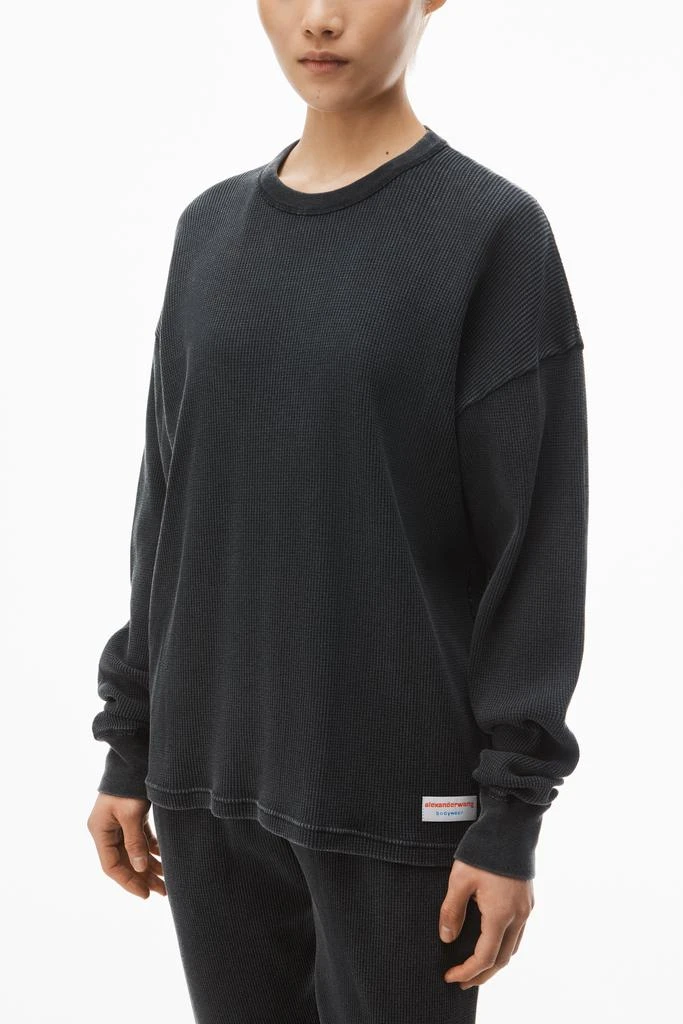 Alexander Wang long-sleeve tee in waffle-knit cotton stretch 3