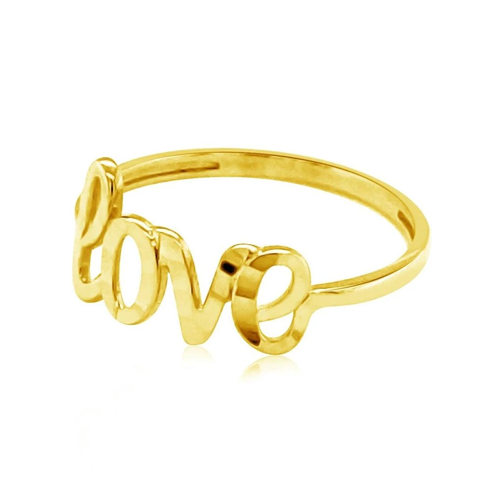 FASHNZFAB 14k Yellow Gold Ring with Love 3