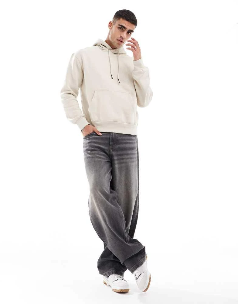 Bershka Bershka basic hoodie in beige 4
