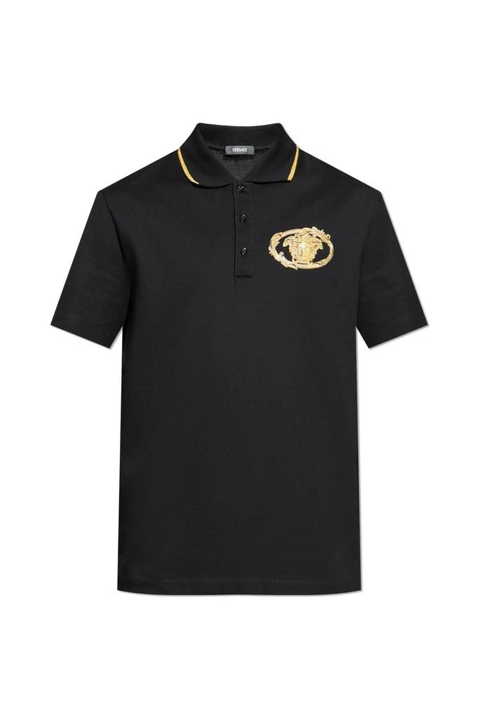 Versace Versace Medusa-Embroidered Short-Sleeved Polo Shirt from Cettire