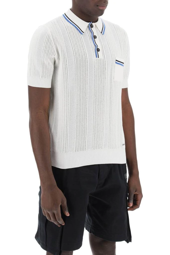 DSQUARED2 perforated knit polo shirt 2