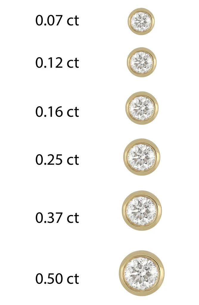Bony Levy Single Bezel Set Diamond Stud Earring - 0.37 ctw 3