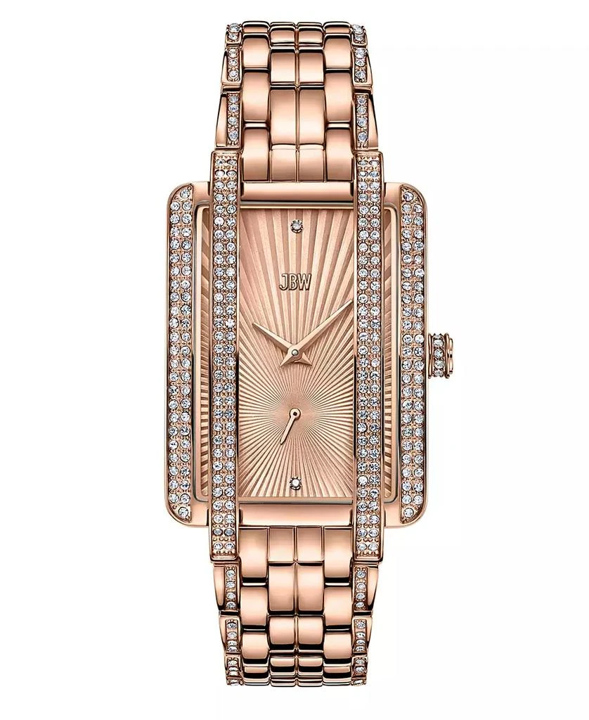 Jbw Women's Mink Diamond (1/8 ct.t.w.) 18K Rose Gold Plated Stainless Steel Watch 1