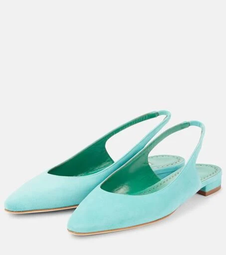 Manolo Blahnik Sawra 10 suede slingback flats 4