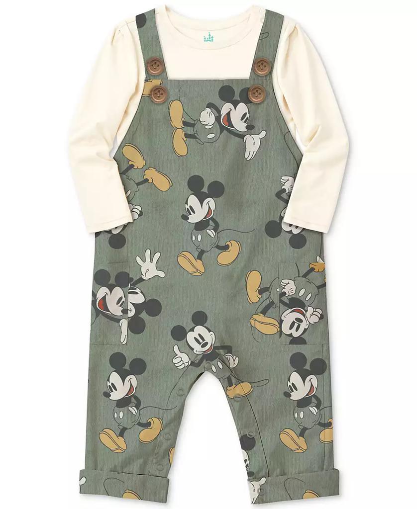 Disney Baby Boys Mickey Mouse Overalls 
Top, 2 Piece Set