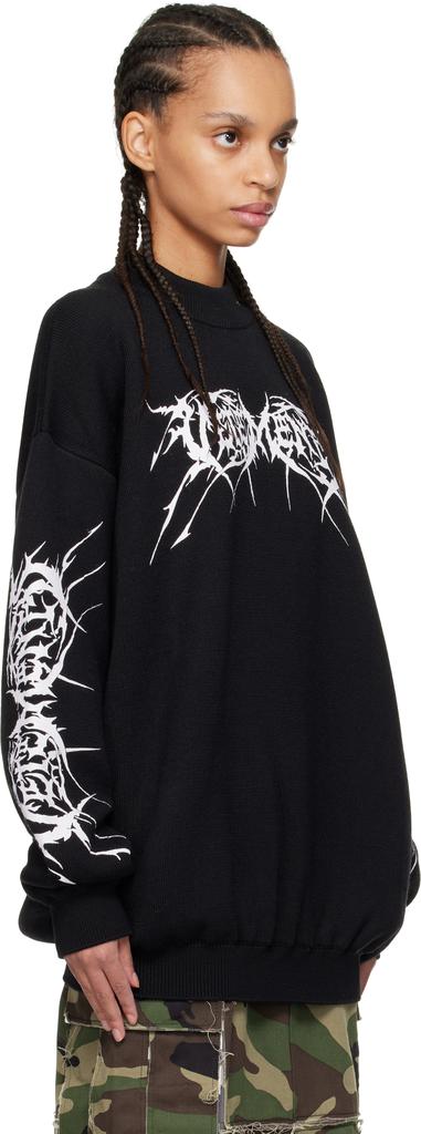 Vetements Black Metal Logos Sweater