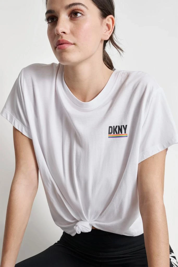 DKNY RAINBOW PRIDE LOGO KNOT FRONT TEE 4