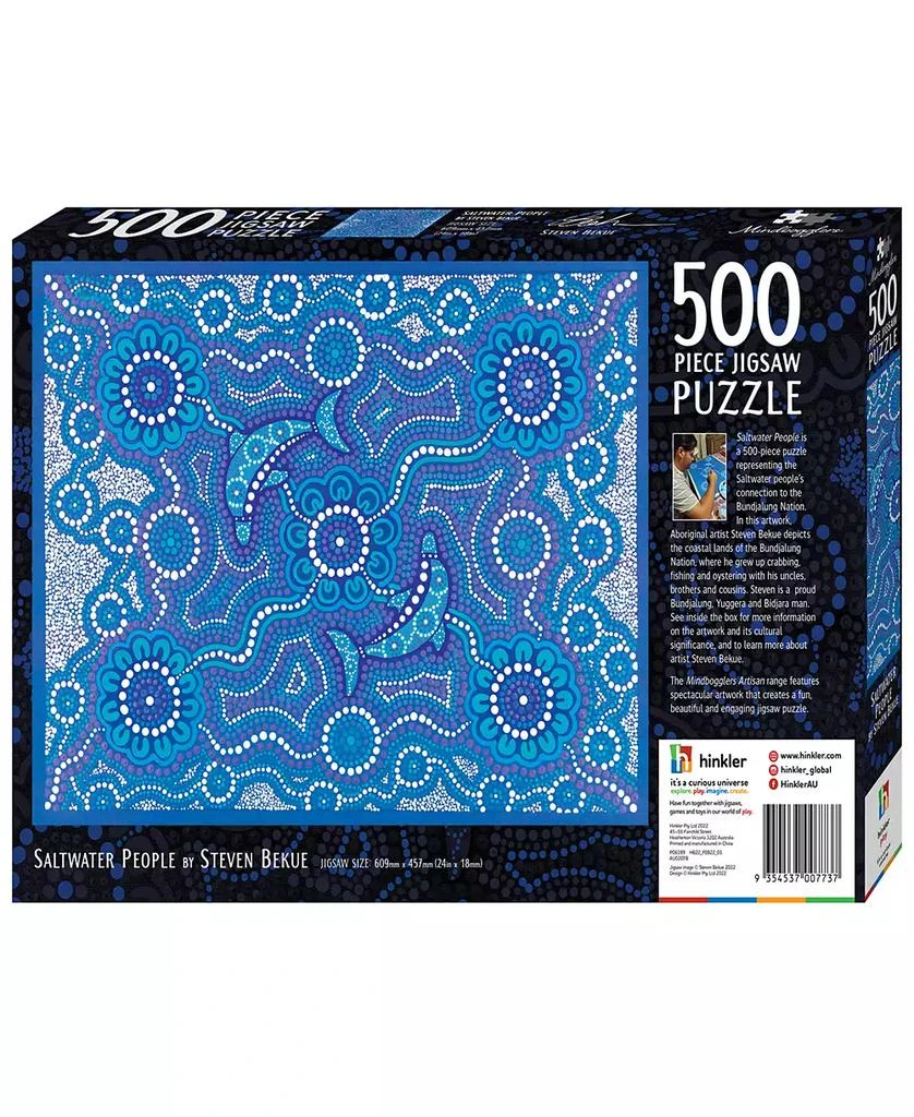 Mindbogglers Artisan 500-Piece Saltwater People Steven Bekue For Adults Deluxe 24 x 18 intricate Puzzles Hobbies Aboriginal Art Traditional Dot Paintings Jigsaw Puzzle Set 3