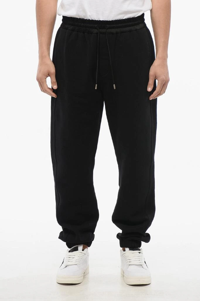 Yves Saint Laurent Saint Laurent Cuffed Fleeced Cotton Sweatpants with Nylon Detail 1