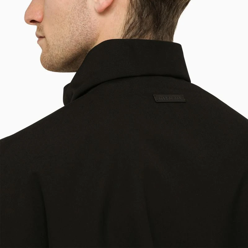 Fear of god Black wool trench coat with high collar 4