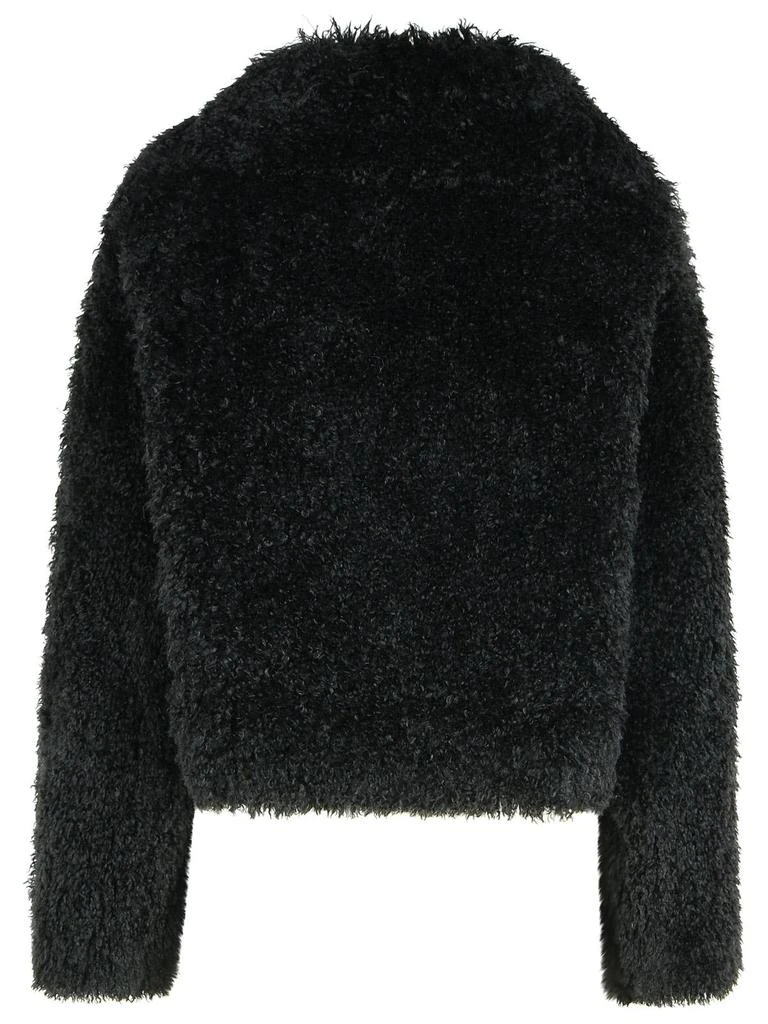 STAND STUDIO samara Black Polyester Faux Fur Coat 3