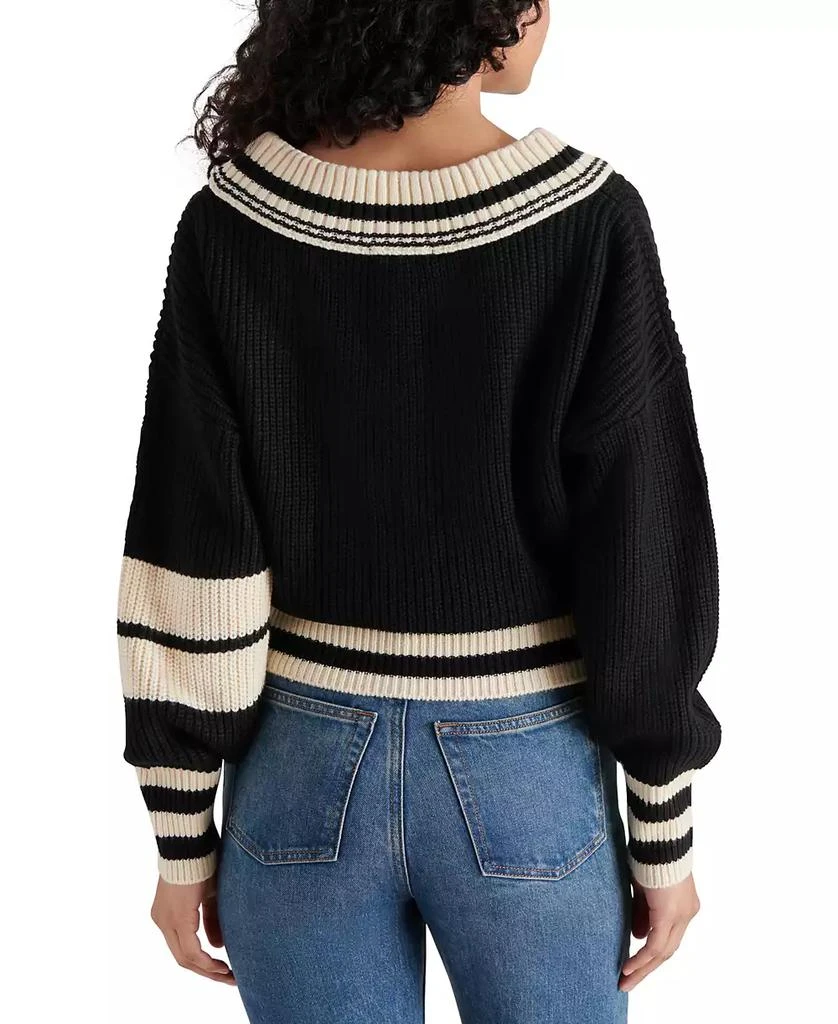 Steve Madden Women's Jen V-Neck Tipping-Detail Sweater 2