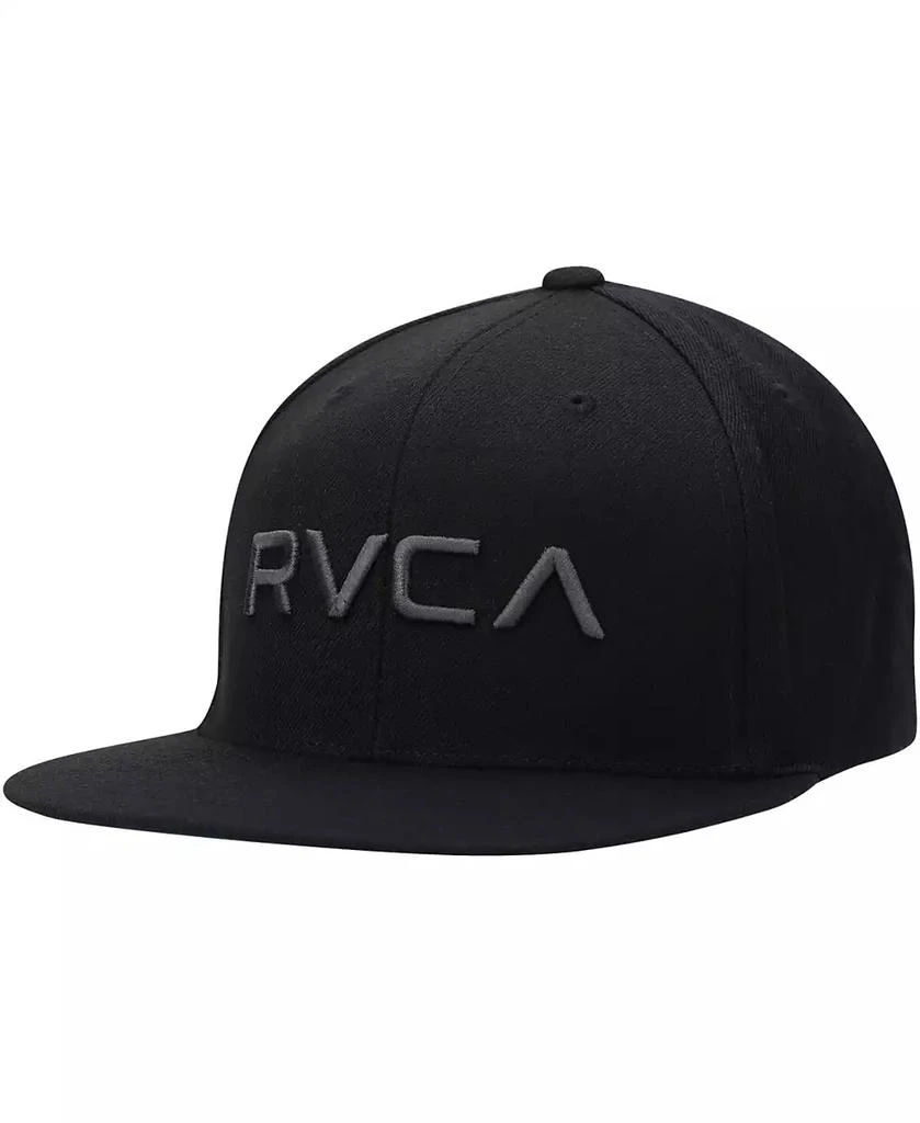 RVCA Men's Twill II Adjustable Snapback Hat - Black 1