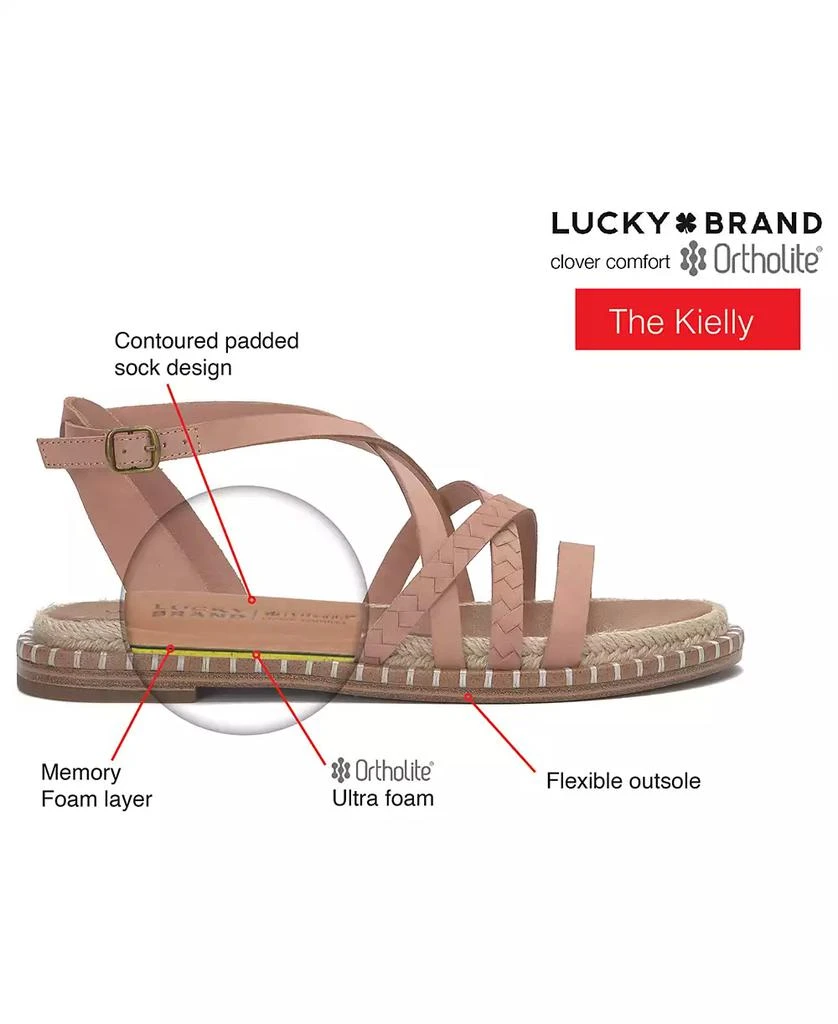 Lucky Brand Women's Kielly Strappy Whipstitch Flat Sandals 6