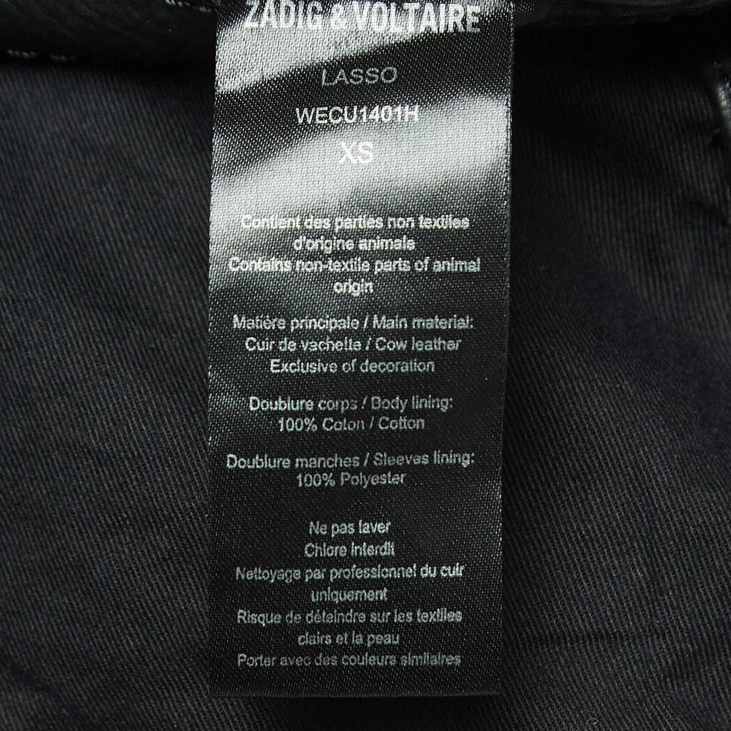 ZADIG & VOLTAIRE Zadig & Voltaire Black Leather Zip Front Jacket XS 6