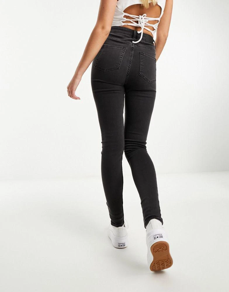 Monki Monki Oki skinny jeans in washed black 4