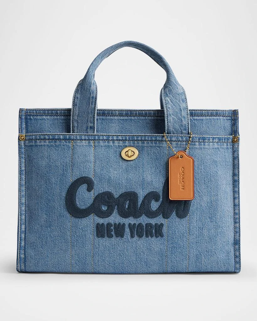 Coach Cargo Denim Box Tote Bag 1
