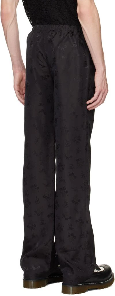 Anna Sui Black Floral Jacquard Trousers 3