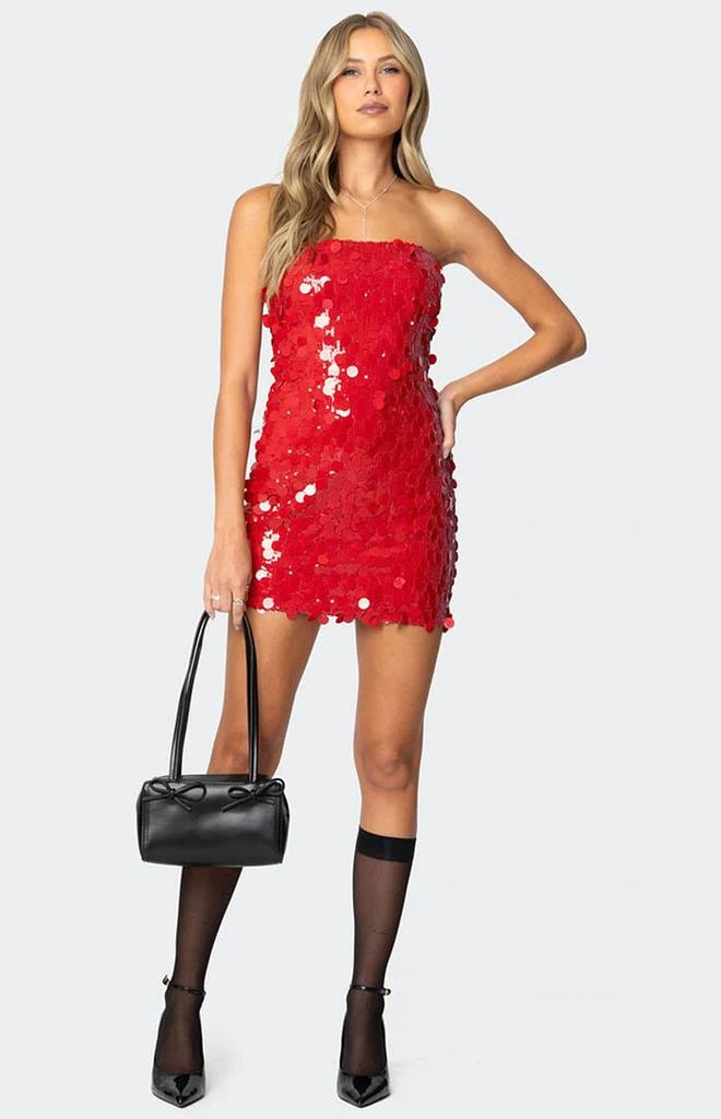 Edikted Samba Sequin Strapless Mini Dress 1
