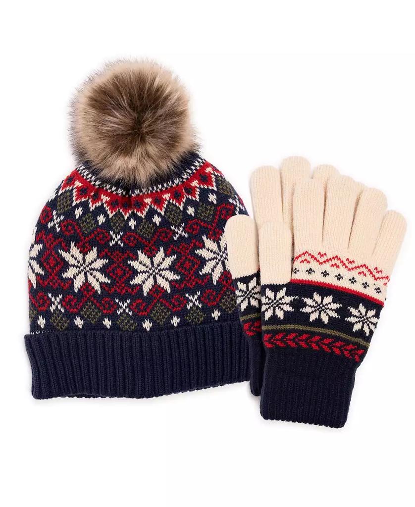 MUK LUKS Women's Wool Blend Hat & Glove Set