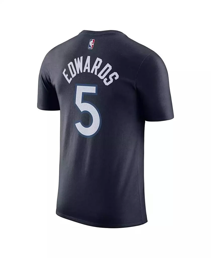 NIKE Men's Anthony Edwards Navy Minnesota Timberwolves Icon 2022/23 Name and Number T-shirt 2