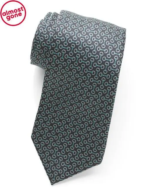 Gucci Made In Italy Silk Crossbit Designer Tie