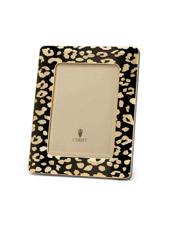 L'Objet Goldplated Leopard Pattern Photo Frame 1