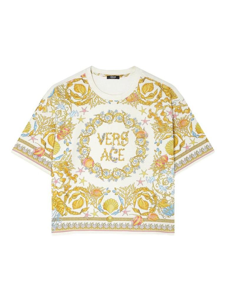 VERSACE フリントクルネックTシャツ 76HAH608 609 VERSACE JEANS COUTURE (ヴェルサーチェ ジーンズ クチュール