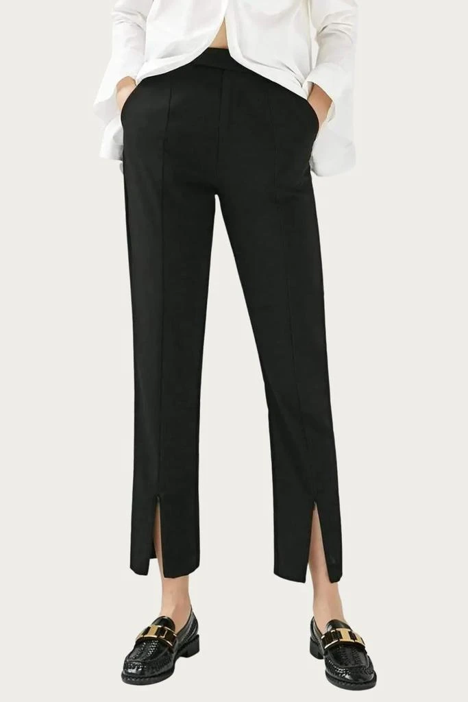 J.Ing J.Ing - CORA STRETCH-JERSEY ANKLE ZIP STRAIGHT-LEG PANTS 1