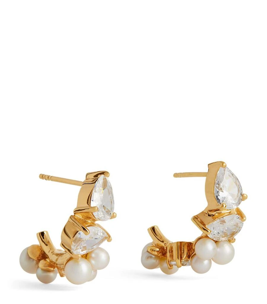 Completedworks Gold Vermeil, Zirconia and Pearl Chasing Shadows Earrings 1