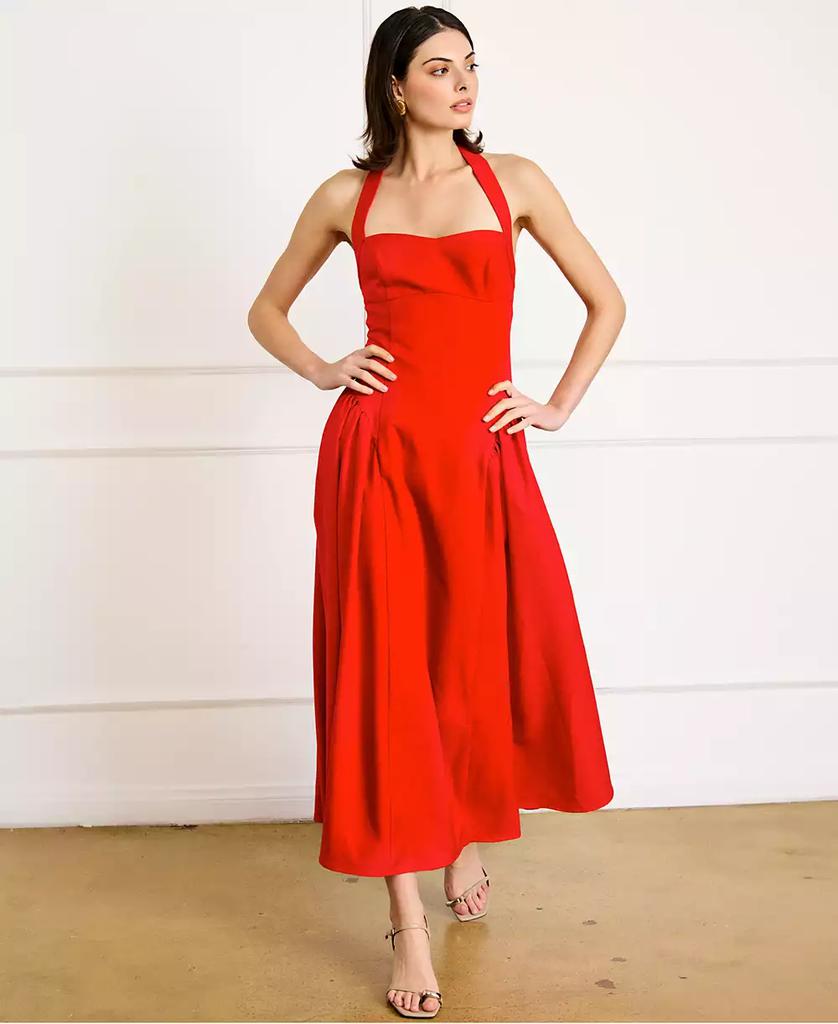 Line & Dot Women's Greta Halter Sleeveless Maxi Dress