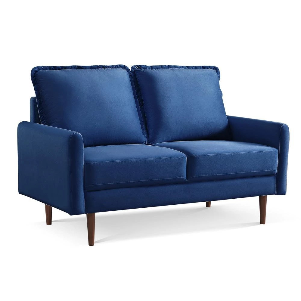 OS Home and Office Furniture 57 Inch Wide Upholstered Two Cushion Loveseat with Cambered Arms 2