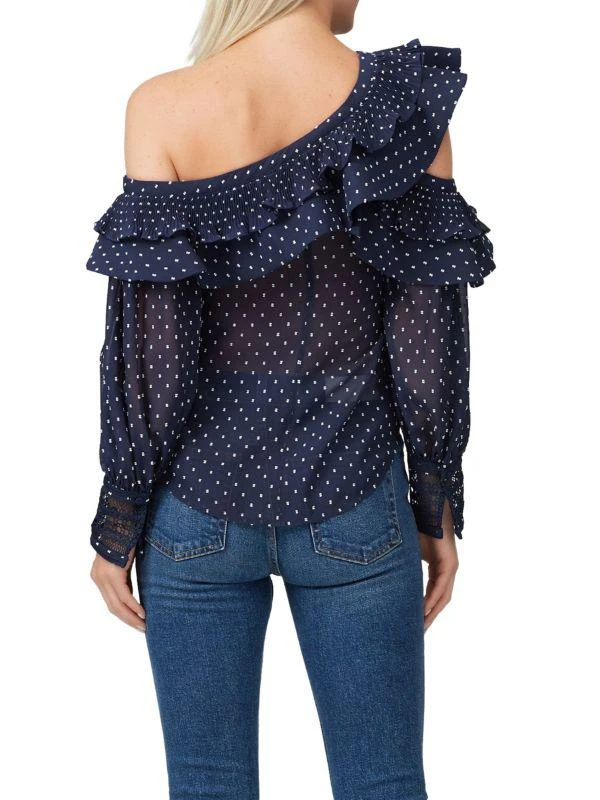 Equipment Navy Plumetis Semi Sheer Blouse 2