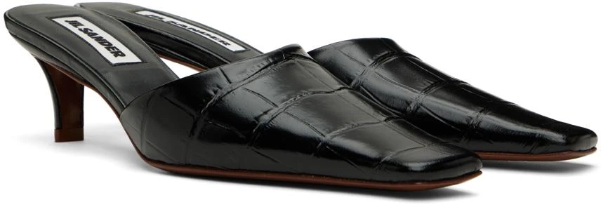 Jil Sander Black Square Toe Mules 4