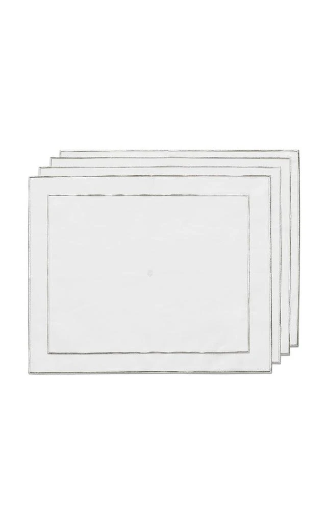 Tiffany 
Co. Tiffany 
Co. - Set-of-Four Embroidered Linen Placemats - Silver - Moda Operandi