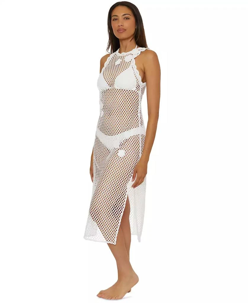 Becca Women's Castaway Island Fishnet Flower-Appliqué Cover-Up Dress 2